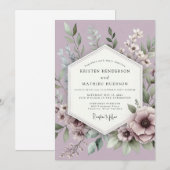 Lilac Botanische Weide Bruiloft Kaart (Voorkant / Achterkant)
