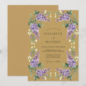 Lilac Botanische Whimsy Bruiloft Kaart (Voorkant / Achterkant)