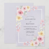 Lilac Boter Bloesem Bruiloft Kaart (Voorkant / Achterkant)