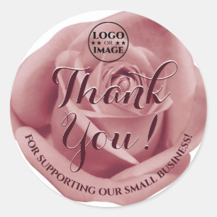 Lilac Bourgondië Roos Bloem Bedankt Labels Logo
