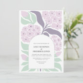 Lilac Breeze Floral Modern Spring Wedding Kaart (Staand voorkant)