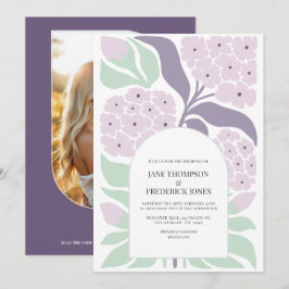 Lilac Breeze Floral Modern Spring Wedding Kaart