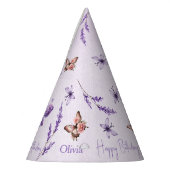 Lilac Butterflies Watercolor 1st Birthday Party  Feesthoedjes (Links)