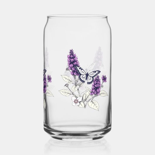 Lilac Butterfly Bush Blikvorm Glas (Achterkant)