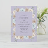 Lilac Champagne Bloom Bruiloft Kaart (Staand voorkant)
