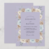 Lilac Champagne Bloom Bruiloft Kaart (Voorkant / Achterkant)