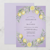 Lilac Citroen Verzorgde Eucalyptus Bruiloft Kaart (Voorkant / Achterkant)