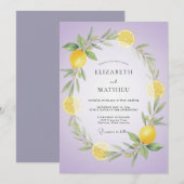 Lilac Citroen Zachte Eucalyptus Bruiloft Kaart (Voorkant / Achterkant)