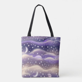 Lilac Cream Moon Gentle Aesthetic Tote Bag