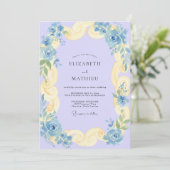 Lilac Crème Rol Eucalyptus Bruiloft Kaart (Staand voorkant)