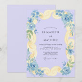 Lilac Crème Rol Eucalyptus Bruiloft Kaart (Voorkant / Achterkant)