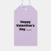 Lilac Cute Baby Elephant Valentine's Day   Cadeaulabel (Achterkant)