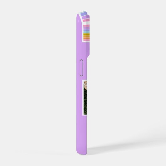 Lilac Cute Modern 3 Photo Layout Custom iPhone Hoesje (Rechterkant)