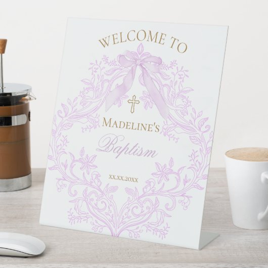 lilac design Baptism welcome Reclamebord Met Voetstuk (Insitu)