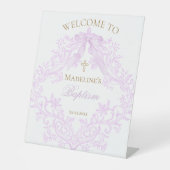 lilac design Baptism welcome Reclamebord Met Voetstuk (Voorkant)