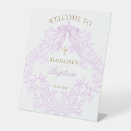 lilac design Baptism welcome Reclamebord Met Voetstuk