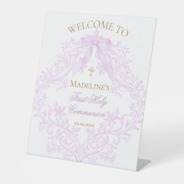 lilac design First Holy Communion welcome Reclamebord Met Voetstuk