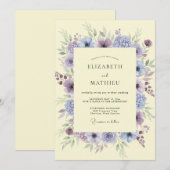 Lilac Droom Botanische Bruiloft Kaart (Voorkant / Achterkant)