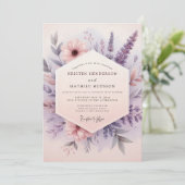 Lilac Droomweide Bruiloft Kaart (Staand voorkant)