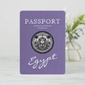 Lilac Egypt Passport Wedding Save the Date (Staand voorkant)