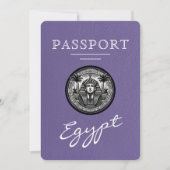 Lilac Egypt Passport Wedding Save the Date (Voorkant)