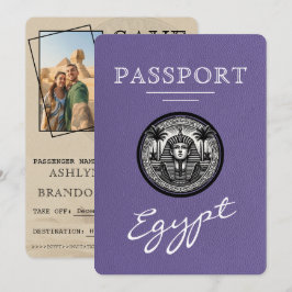 Lilac Egypte Paspoort Trouwkaart Save the Date