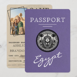 Lilac Egypte Paspoort Trouwkaart Save the Date