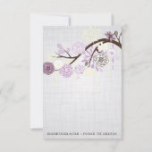 Lilac en Crème Bloemen Rustieke Trouw RSVP Kaart (Achterkant)