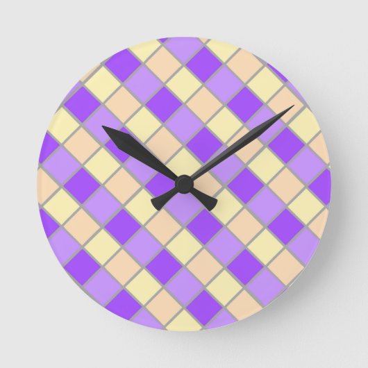 Lilac en Perzik Ronde Klok (Voorkant)