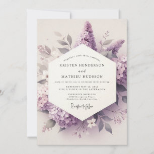 Lilac Ethische Bloesem Bruiloft Kaart