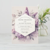 Lilac Ethische Bloesem Bruiloft Kaart (Staand voorkant)