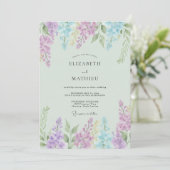 Lilac Ethische Bloesem Bruiloft Kaart (Staand voorkant)