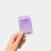 Lilac Event Personeel Aangepaste Logo Naam Badge (Handheld)