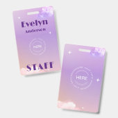 Lilac Event Staff Aangepaste Logo Naam Badge (Voor- en achterkant)