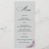Lilac floral Elegant Calligraphy Menu (Voorkant)