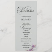 Lilac floral Elegant double side program card  Programmakaart (Voorkant)