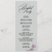 Lilac floral Elegant double side program card Programmakaart (Achterkant)