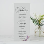 Lilac floral Elegant double side program card Programmakaart (Staand voorkant)