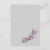 Lilac floral Elegant Enclosure Card Details Informatiekaartje (Achterkant)