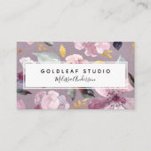 Lilac Floral Gold Luxe Nail Salon Visitekaartje (Voorkant)