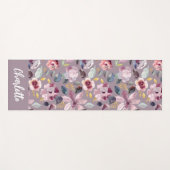 Lilac Floral Pattern Monogram  Yogamat (Voorkant (horizontaal))