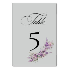 Lilac floral Table Number Card Kaart