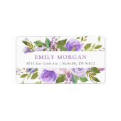 Lilac Florale gepersonaliseerde retouradreslabels Etiket (Voorkant)