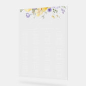 Lilac Flower, Yellow Flower, Wedding Seating Chart Acryl Bord (Hoek)
