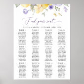 Lilac Flower, Yellow Flower, Wedding Seating Chart Poster (Voorkant)