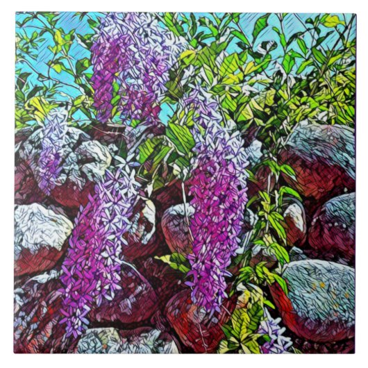 Lilac flowers blooming garden tegeltje (Voorkant)