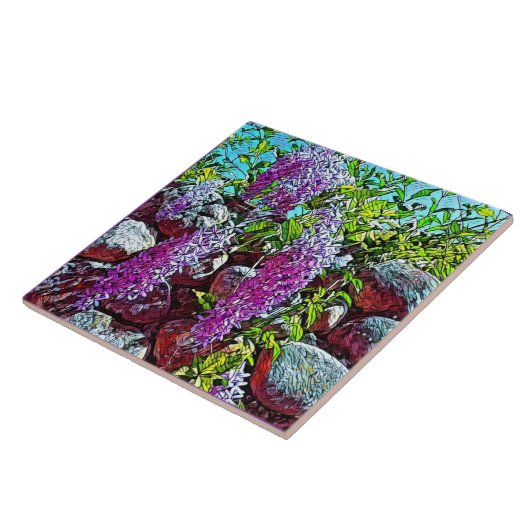 Lilac flowers blooming garden tegeltje (Zijkant)