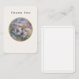 Lilac Garden Blooms — Thank You Card (Luxe Ivory,  Notitiekaartje