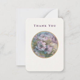 Lilac Garden Blooms — Thank You Card (Luxe Ivory,  Notitiekaartje