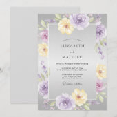 Lilac Geel Bloem Huwelijk Kaart (Voorkant / Achterkant)